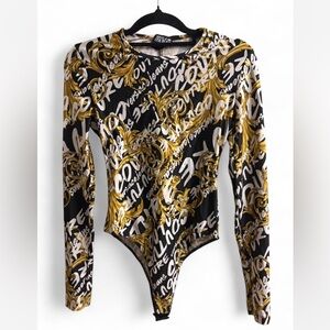 Versace Jeans Collection Black and Gold Bodysuit